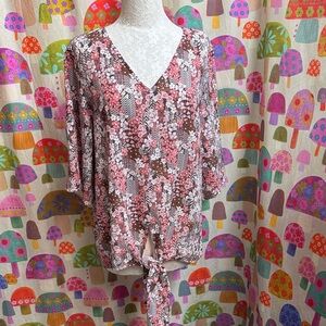 Bluetime S/S Blouse with Ties. Medium